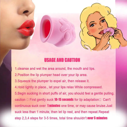 Lip Plumper Device Cute Pink Cat Paw Soft Lip Plumping Quickly Natural Pout Mouth Plumping Tool Beauty Pump Sexy Lip Bigger