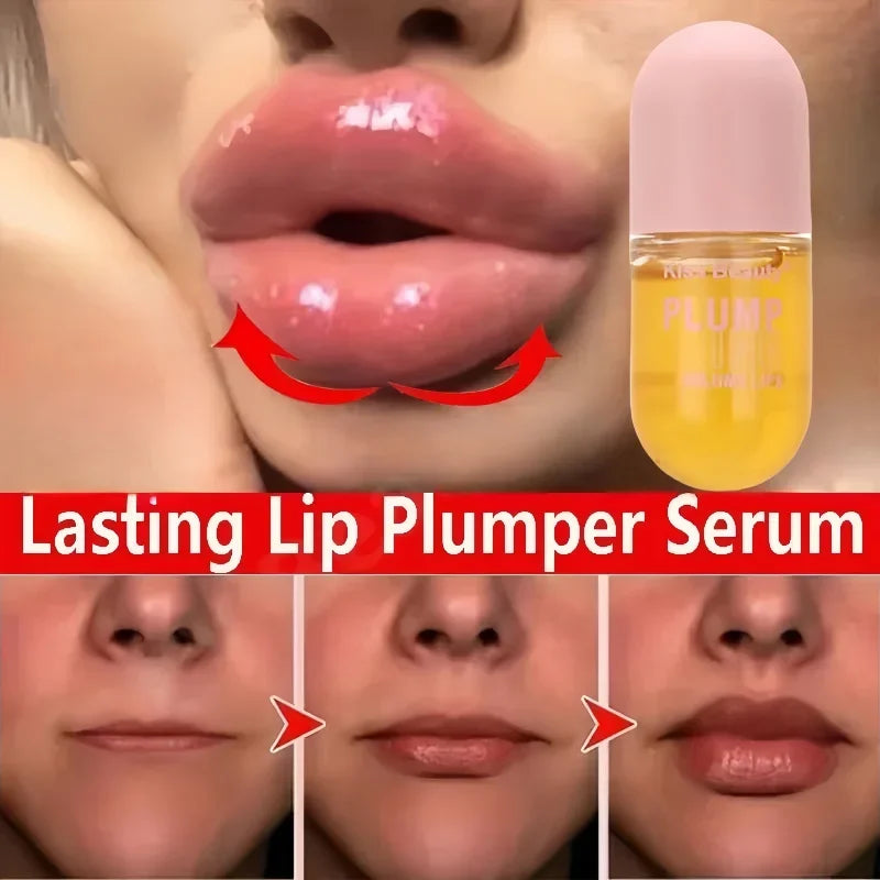 El aceite voluminizador de labios rellena los labios al instante aumentando