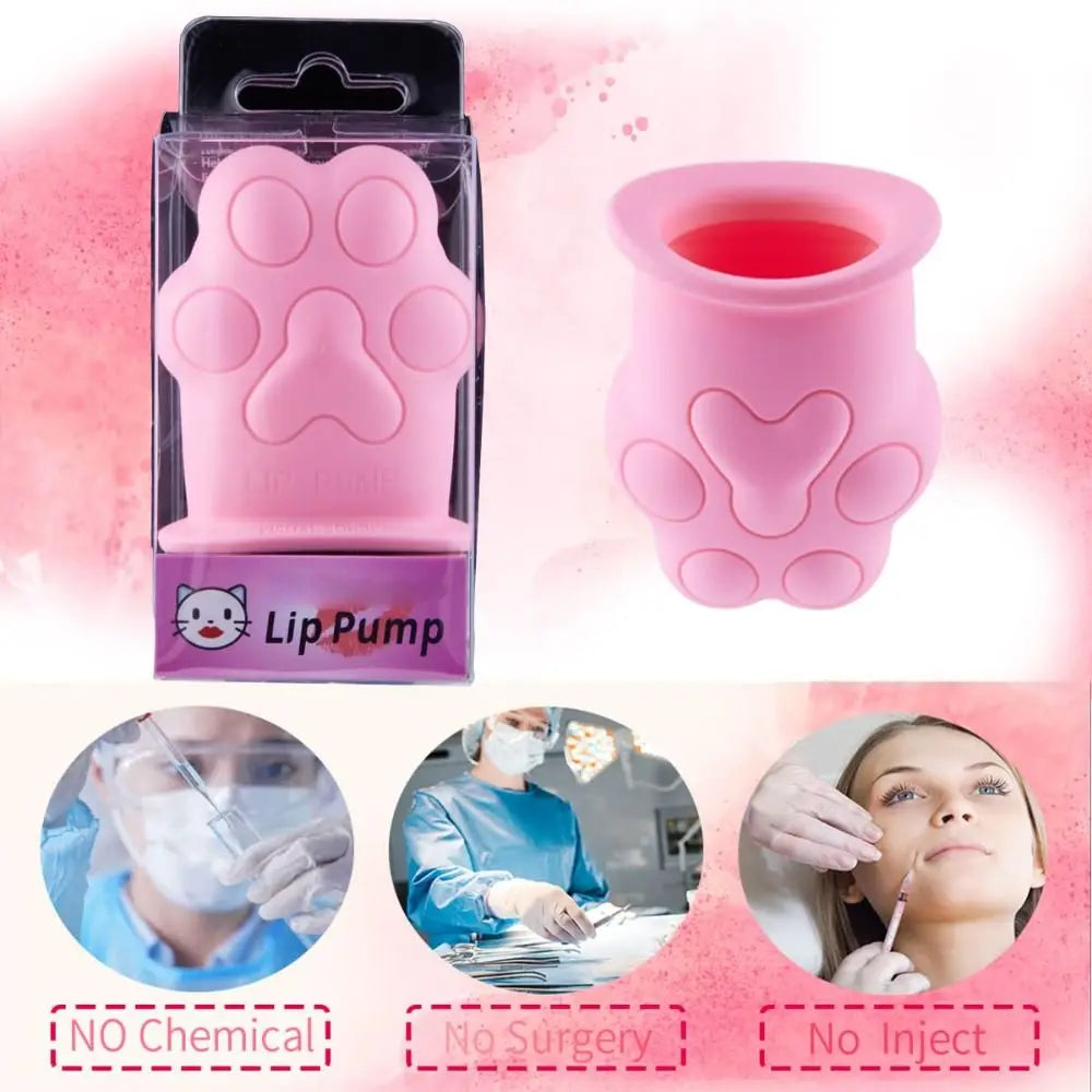Lip Plumper Device Cute Pink Cat Paw Soft Lip Plumping Quickly Natural Pout Mouth Plumping Tool Beauty Pump Sexy Lip Bigger
